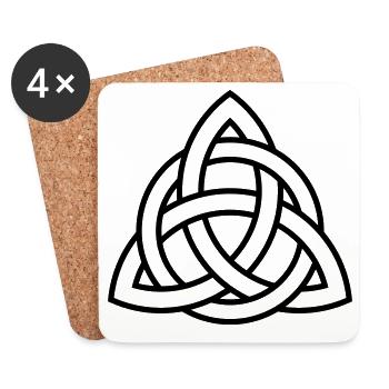 Celtic triqueta or triquetra symbol WHITE - Coasters (set of 4) - white - Front
