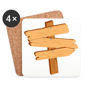 old wooden signpost for your own inscription - Coasters (set of 4) - white - Front
