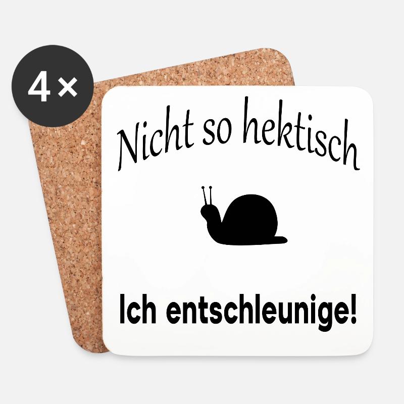 Nicht so hektisch - ich entschleunige - Untersetzer (4er-Set) - Weiß