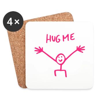 Hug Me Hug cadeau de bonhomme allumette - Dessous de verre (lot de 4) - blanc - Devant