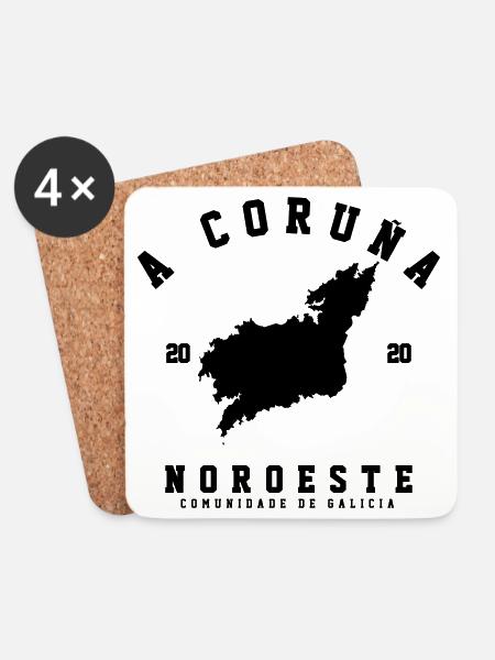 A CORUÑA - Coasters (set of 4) - white