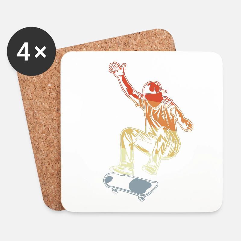 Skateboarding - Coasters (set of 4) - white