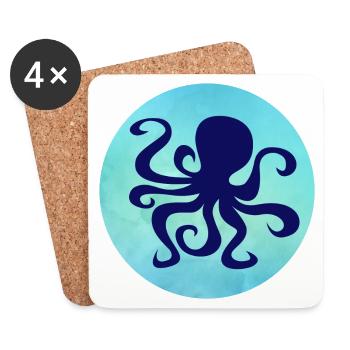 Octopus Octopus Octopus Sea Ocean Summer - Coasters (set of 4) - white - Front