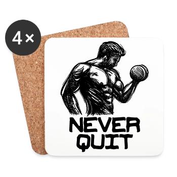 Motivation fitness training bodybuilder workout - Coasters (set of 4) - white - Front