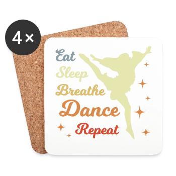 Eat Sleep Dance Repeat - Coasters (set of 4) - white - Front