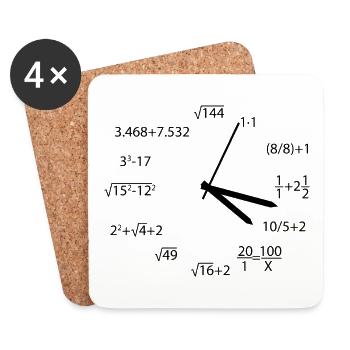Math time fun school gift - Coasters (set of 4) - white - Front