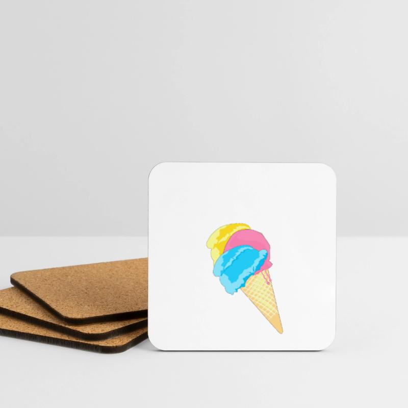 Eis Eistüte Eiskrem Softeis Waffel Strahlen Untersetzer (4er-Set)