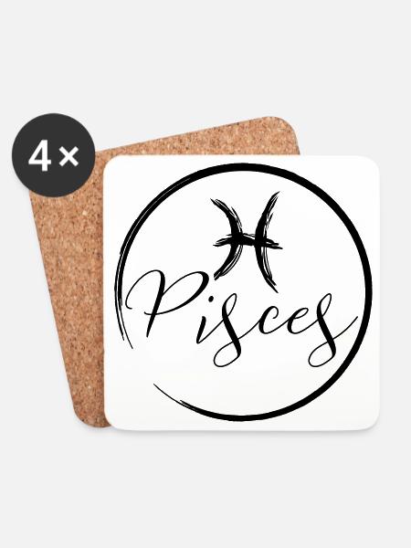Horoscope Pisces - Coasters (set of 4) - white