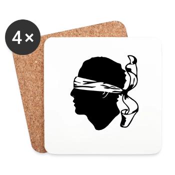 Corsica blindfolded - Coasters (set of 4) - white - Front