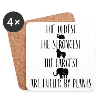The oldest the strongest the largest vegan food - Coasters (set of 4) - white - Front