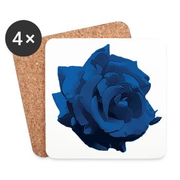 Blume - Rose blue - Untersetzer (4er-Set) - Weiß - Vorne