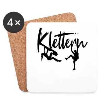 Klettern Kletterer Kletterin Klettergeschenk - Untersetzer (4er-Set) - Weiß - Vorne
