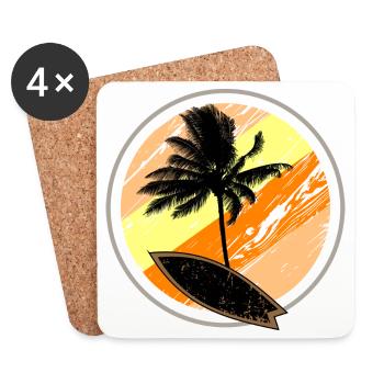 Beach Surf Sun - Dessous de verre (lot de 4) - blanc - Devant