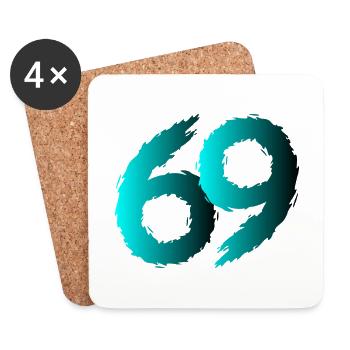 69 symbol number sixty nine - Coasters (set of 4) - white - Front
