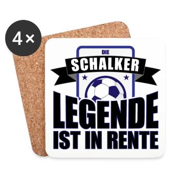 Die Schalker Legende ist in Rente | Schalke Spruch - Untersetzer (4er-Set) - Weiß - Vorne