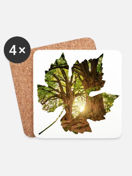 wald 24 im blatt - Untersetzer (4er-Set) - Weiß