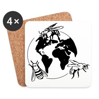 Save the Bees - Untersetzer (4er-Set) - Weiß - Vorne