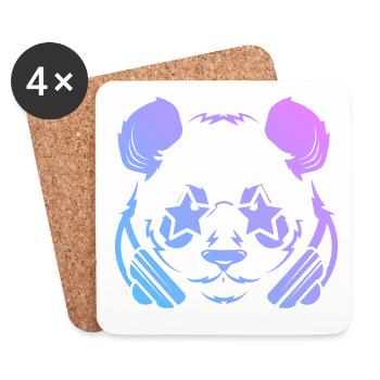 Panda Panda Bear - Coasters (set of 4) - white - Front