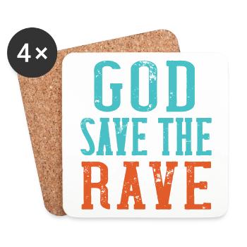 God save the Rave - Untersetzer (4er-Set) - Weiß - Vorne