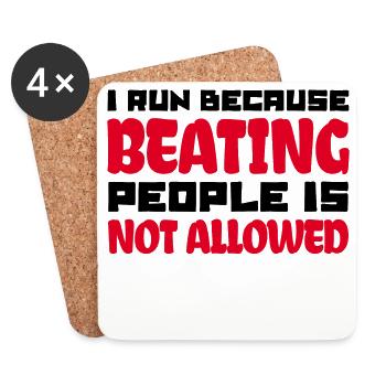 Course course jogging marathon drôle disant sport - Dessous de verre (lot de 4) - blanc - Devant