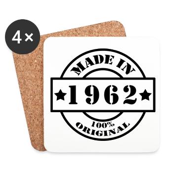 MADE IN 1962 Geburtsjahr Baujahr Jahrgang Geschenk - Untersetzer (4er-Set) - Weiß - Vorne