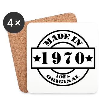 MADE IN 1970 Year of birth Year of construction Vintage Gift - Coasters (set of 4) - white - Front