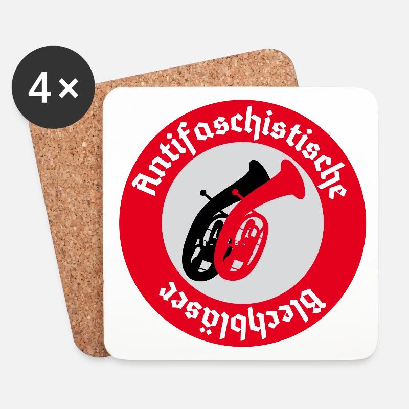 Antifaschistische Baritonbläser Pfade - Untersetzer (4er-Set) - Weiß