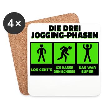 Lustig Laufen Rennen Jogging Training Witzig Sport - Untersetzer (4er-Set) - Weiß - Vorne