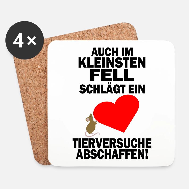 Tierversuche Abschaffen Tierschutz Umweltschutz - Untersetzer (4er-Set) - Weiß