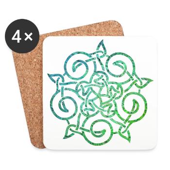 noeud celtique 20 e 5 - Dessous de verre (lot de 4) - blanc - Devant