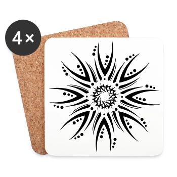 Symbol Blume - Untersetzer (4er-Set) - Weiß - Vorne