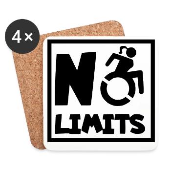 No limits for this lady in a wheelchair # - Coasters (set of 4) - white - Front