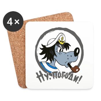 Hare and Wolf Captain Grey - Coasters (set of 4) - white - Front