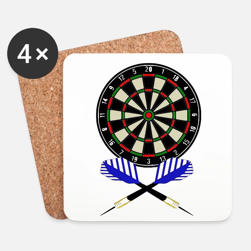 Dartscheibe - Untersetzer (4er-Set) - Weiß