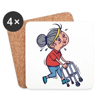 Humour drôle course course jogging marathon sport - Dessous de verre (lot de 4) - blanc - Devant