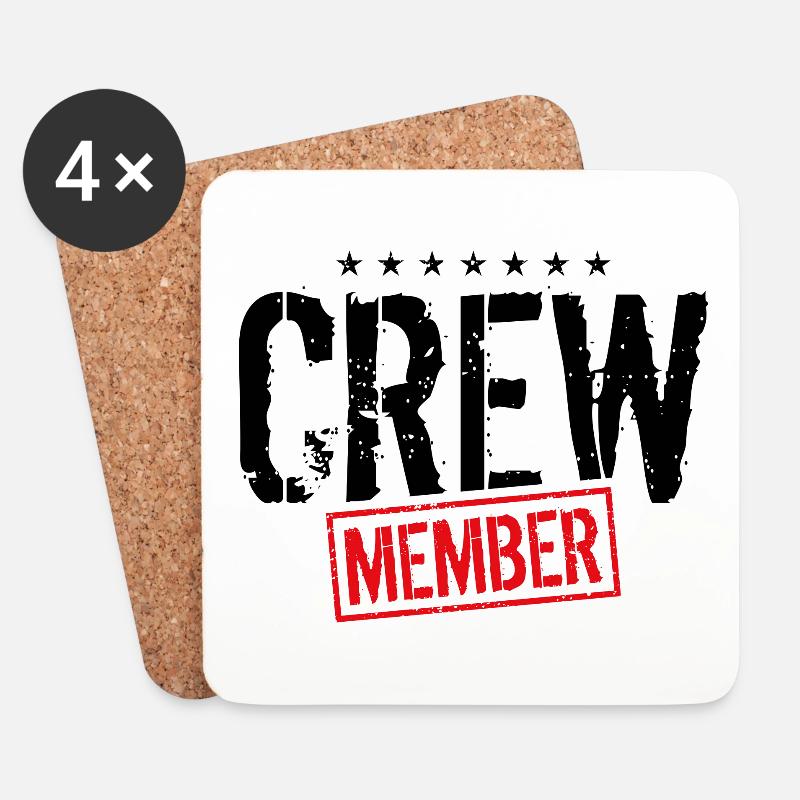 crew member stempel - Untersetzer (4er-Set) - Weiß