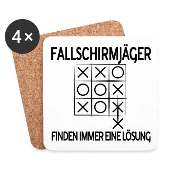 Fallschirmjäger Bundeswehr Spruch Militär Geschenk - Untersetzer (4er-Set) - Weiß - Vorne