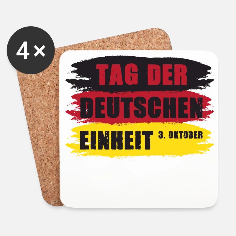 Tag der deutschen Einheit 1990 Deutsche Einheit - Untersetzer (4er-Set) - Weiß