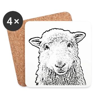 sheep - Coasters (set of 4) - white - Front