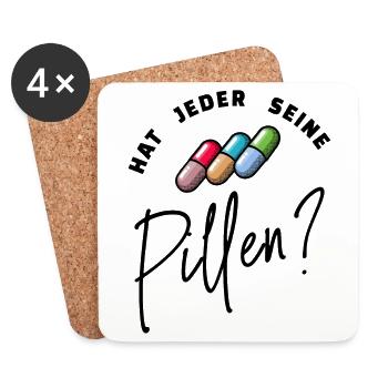 Lustig Spruch Pillen Medikamente Krankenpfleger - Untersetzer (4er-Set) - Weiß - Vorne