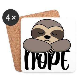 Faultier Nope - Untersetzer (4er-Set) - Weiß - Vorne