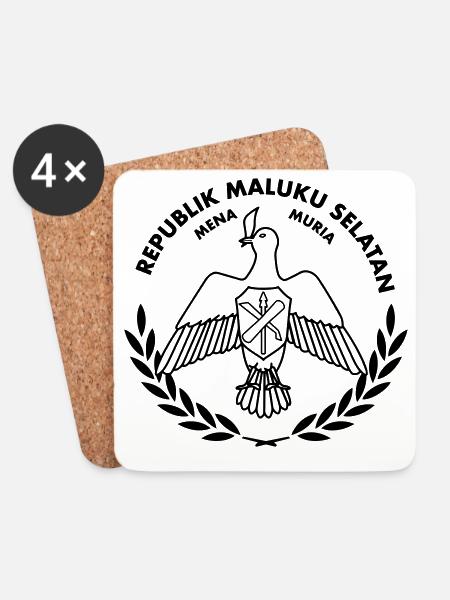 Republik Maluku Selatan - Untersetzer (4er-Set) - Weiß