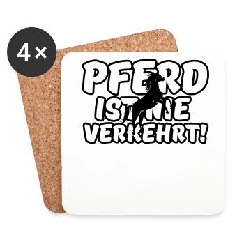 Pferd Reiten Reiter Tier Sprüche - Untersetzer (4er-Set) - Weiß - Vorne