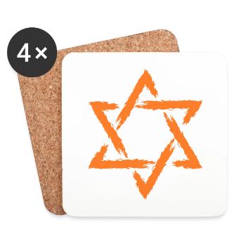 Davidstern Geschenk - Untersetzer (4er-Set) - Weiß - Vorne