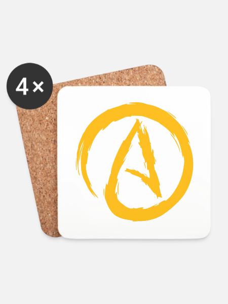 Atheismus Symbol Atheist Darwin Evolution Geschenk - Untersetzer (4er-Set) - Weiß