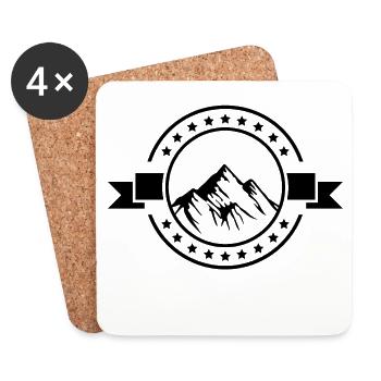 Mountains Symbol Circle Mountain - Coasters (set of 4) - white - Front