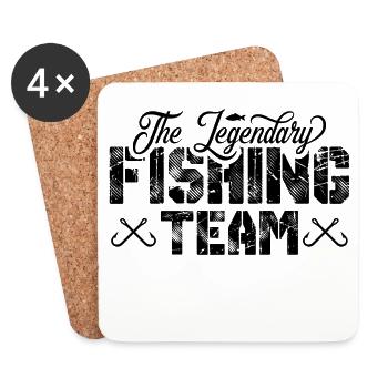 Fishing Team Fischer Fishing Hooks - Coasters (set of 4) - white - Front
