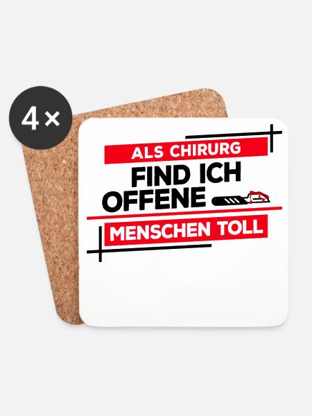 Chirurg Chirurgie Notarzt Operation Lustig Spruch - Untersetzer (4er-Set) - Weiß
