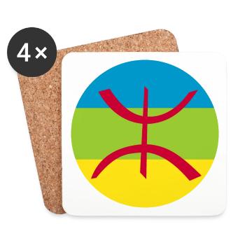 Aufkleber Berber Flagge Roundel Amazon - Untersetzer (4er-Set) - Weiß - Vorne