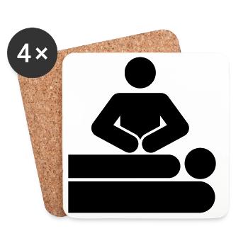 MASSAGE - Dessous de verre (lot de 4) - blanc - Devant